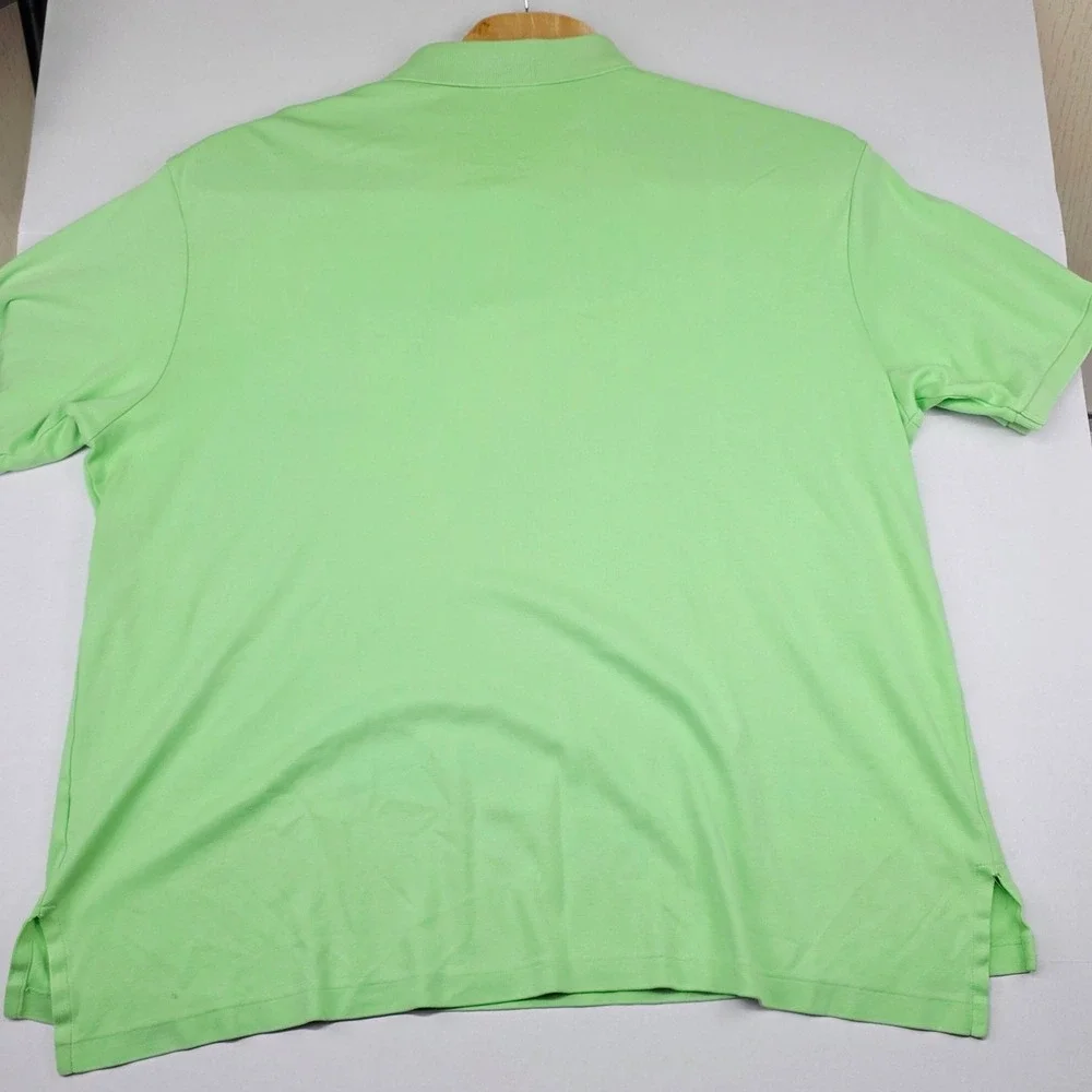 Polo by Ralph Lauren Big 3XB Green Polo Shirt Orange Logo‎ Mens